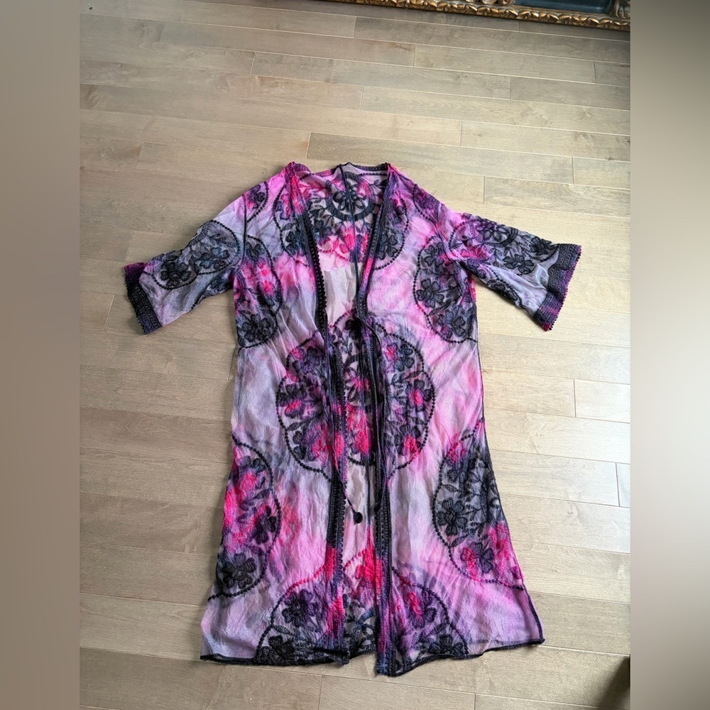 Ruffle Kimono Women's Floral Robe Sheer